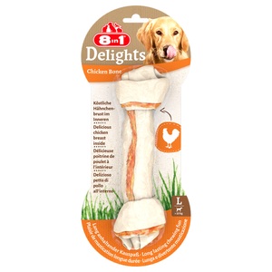 8in1, Sparpaket: 8in1 Delights Kauknochen Huhn - L 2 x 3 Stück (à 85 g), 8in1 Delights Grösse L (85g)