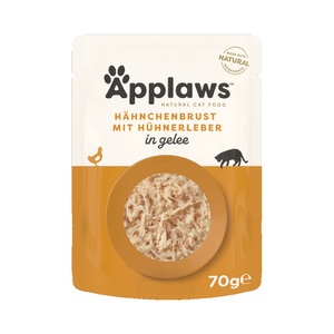 Applaws, Applaws Pouch in Jelly 16 x 70 g - Huhn mit Leber, Applaws Nassfutter mit Huhn und Leber in Gelee (70g)