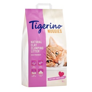 Tigerino, Sparpaket: 2 x 14 l Tigerino Nuggies Katzenstreu - Babypuderduft