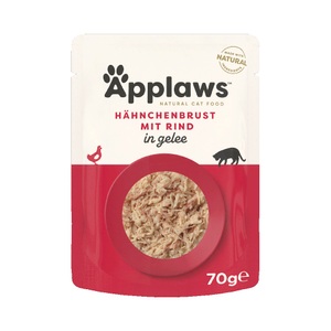 Applaws, Applaws Pouch in Jelly 16 x 70 g - Huhn mit Rind, Applaws Nassfutter mit Huhn und Rind in Gelee (70g)