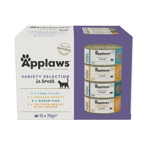 Applaws, 24 x 70 g Applaws Nassfutter in Brühe & Gelee + 30 g Cat Tuna Loin gratis! - Supreme Auswahl (4 Sorten), Applaws Nassfutter Katze Adult Multipack in Brühe 12x70 g Gemischte Selektion