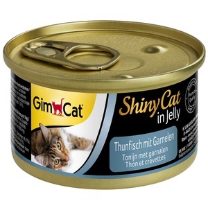 GimCat, 10 + 2 gratis! 12 x 70 g GimCat ShinyCat Jelly - Thunfisch & Garnelen, GimCat ShinyCat Jelly 6 x 70 g - Thunfisch & Garnelen