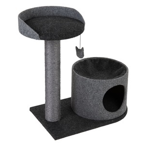 zooplus Exclusive, Kratzbaum Piccolo - grau / schwarz, Kratzbaum Piccolo - grau / schwarz