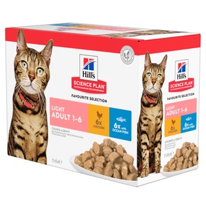 Hill´s Science Plan, Hill´s Science Plan Frischebeutel 12 x 85 g - Light Adult Fleisch & Fisch Auswahl, Hill's SCIENCE PLAN Light Adult Multipack Huhn 12x85 g