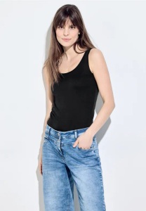 CECIL, Cecil Tanktop »Style Linda«, im Style Linda, Cecil Damen Top in Unifarbe in Schwarz, Gr: XL