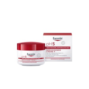 Eucerin, Eucerin Tagespflege Eucerin Tagespflege pH5 Creme F Empfindliche Haut Gesichtscreme 75.0 milliliter, Eucerin pH5 Reichhaltige Creme F ? Beruhigende Hautpflege für strapazierte Haut, spendet 24h intensive Feuchtigkeit