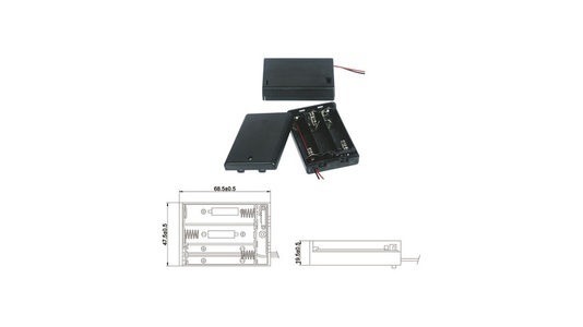Goobay, Goobay 12445 Batteriebox 3x Mignon (AA) Kabel (L x B x H) 68.5 x 48 x 18.7 mm, Batteriehalter für 3 x Mignon Batterie mit Anschlusskabel