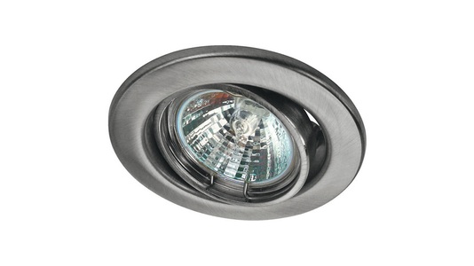 Heitronic, Niedervolt Einbaustrahler Edelstahl schwenkbar, HEITRONIC Edelstahl-Einbaufassung DL6801, schwenkbar, rund, IP20