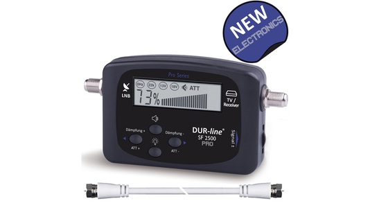 DUR-line, DUR-Line Satfinder SF 2500 Pro, DVB-S/S2, inkl. F-Verbindungskabel, DUR-Line Satfinder SF 2500 Pro, DVB-S/S2, inkl. Sat-Verbindungskabel (21 cm)