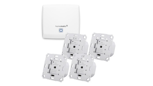 Homematic IP, Homematic IP Set Beschattung mit Access Point, 4x Rollladenaktor für Markenschalter, Homematic IP Set Beschattung mit Access Point, 4x Rollladenaktor für Markenschalter