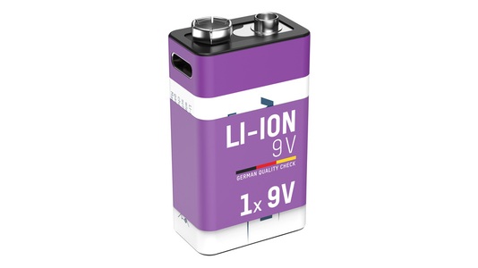 Ansmann, Ansmann 9V E-Block Typ 400 (min. 340 mAh) Akku Batterie, Ansmann Li-Ion Akku 9 V E-Block mit USB-C-Ladebuchse, 9 V, 340 mAh