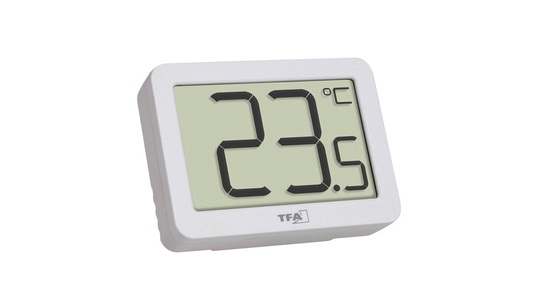 TFA Dostmann, TFA Dostmann Digitales Thermometer Thermometer Schwarz, TFA Digitales Thermometer für Raumtemperatur-Erfassung, Magnetmontage, kompakt, weiß