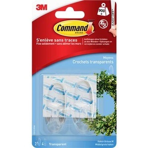 3m, 3M Haken Command M Transparent, 900 g, Command Haken M Transparent, 0.9 kg