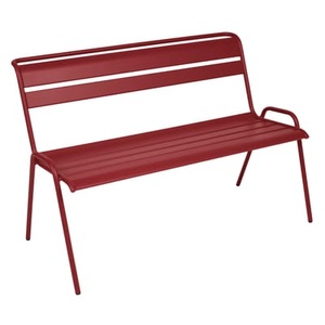 Fermob, Monceau Bank mit Rückenlehne / 2- bis 3-Sitzer - L 116 cm - Fermob rot en metall, Bank mit Rückenlehne Monceau metall rot / 2- bis 3-Sitzer - L 116 cm - Fermob rot en metall