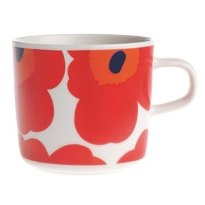 Marimekko, Marimekko-Unikko Kaffeetasse 200 ml, Weiss/Rot, Kaffeetasse Unikko keramik weiß rot - Marimekko rot en keramik