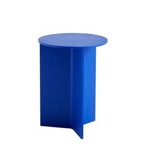 Hay, Slit Wood Beistelltisch / Hoch - Ø 35 X H 47 cm / Holz - Hay blau en holz, Beistelltisch Slit Wood holz blau / Hoch - Ø 35 X H 47 cm / Holz - Hay blau en holz