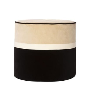 Maison Sarah Lavoine, Léo Small Sitzkissen / Ø 42 x H 43 cm - Velours - Maison Sarah Lavoine schwarz/beige en textil, Sitzkissen Léo Small textil schwarz beige / Ø 42 x H 43 cm - Velours - Maison Sarah Lavoine beige en textil