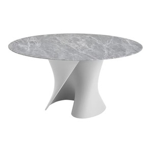 MDF Italia, Runder Tisch S stein grau / Ø 140 cm - Tischplatte aus Marmor - MDF Italia grau en stein, Runder Tisch S stein grau / Ø 140 cm - Tischplatte aus Marmor - MDF Italia grau en stein