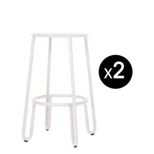 Maiori, Huggy Barhocker / H 65 cm - 2er-Set - Maiori weiß en metall, Barhocker Huggy metall weiß / H 65 cm - 2er-Set - Maiori weiß en metall