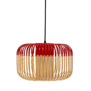 Forestier, Outdoor-Hängelampe Bamboo Light S Outdoor rot holz natur / H 23 cm x Ø 35 cm - Forestier rot en holz, Outdoor-Hängelampe Bamboo Light S Outdoor rot holz natur / H 23 cm x Ø 35 cm - Forestier holz natur en holz