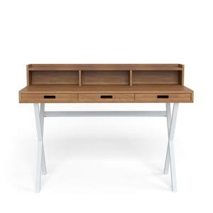 Harto, Sekretär Hyppolite metall weiß holz natur / Nussbaum - Hartô weiß en metall, Sekretär Hyppolite metall weiß holz natur / Nussbaum - Hartô holz natur en holz