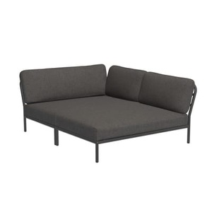 Houe, Level Cozy Sofa / Tiefe Sitzfläche - Eckmodul rechts L 173,5 x T 139 cm - Houe grau en textil, Modulares Gartensofa Level Cozy textil grau / Tiefe Sitzfläche - Eckmodul rechts L 173,5 x T 139 cm - Houe grau en textil