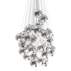 Luceplan, Stochastic Pendelleuchte LED / mit 48 Lampenschirmen - Ø 40 cm - Luceplan metall en metall/glas, Pendelleuchte Stochastic glas metall LED / mit 48 Lampenschirmen - Ø 40 cm - Luceplan metall en glas
