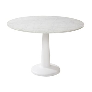 Tolix, Runder Tisch G metall stein weiß / Ø 110 cm - Tischplatte aus Marmor - Tolix weiß en metall, Runder Tisch G metall stein weiß / Ø 110 cm - Tischplatte aus Marmor - Tolix weiß en stein