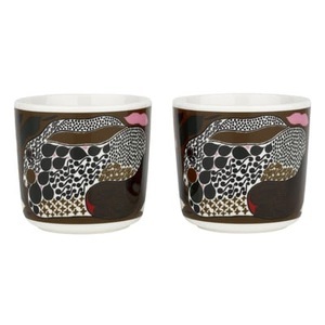 Marimekko, Rusakko Kaffeetasse / Ohne Henkel - 2er-Set - Marimekko braun en keramik, Kaffeetasse Rusakko keramik braun / Ohne Henkel - 2er-Set - Marimekko braun en keramik