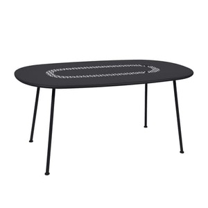 Fermob, Ovaler Tisch Lorette metall schwarz / 160 x 90 cm - perforiertes Metall - Fermob schwarz en metall, Ovaler Tisch Lorette metall schwarz / 160 x 90 cm - perforiertes Metall - Fermob schwarz en metall