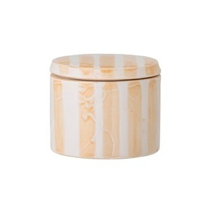 Bloomingville, Cathe Large Schachtel / Ø 13 x H 10,5 cm - Von Hand bemalte Keramik - Bloomingville gelb en keramik, Schachtel Cathe Large keramik gelb / Ø 13 x H 10,5 cm - Von Hand bemalte Keramik - Bloomingville gelb en keramik