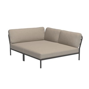 Houe, Level Cozy Sofa / Tiefe Sitzfläche - Eckmodul rechts L 173,5 x T 139 cm - Houe beige en textil, Modulares Gartensofa Level Cozy textil beige / Tiefe Sitzfläche - Eckmodul rechts L 173,5 x T 139 cm - Houe beige en textil