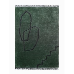 ferm living, Ferm Living-Desert Matte, Grün, Teppich Désert textil grün / 140 x 200 cm - handgewebt - Ferm Living grün en textil