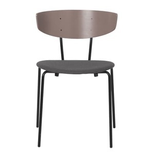ferm living, Herman Stapelbarer Stuhl / Sitzfläche aus Stoff - Ferm Living rosa/grau en textil/holz, Stapelbarer Stuhl Herman textil holz rosa grau / Sitzfläche aus Stoff - Ferm Living grau en holz