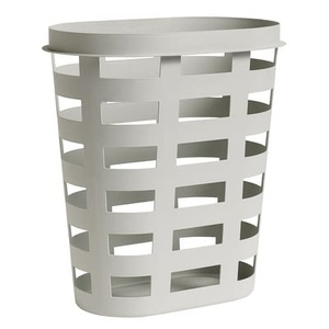 Hay, HAY Laundry Basket Wäschekorb M hellgrau, Wäschekorb plastikmaterial grau groß / Kunststoff - 57 x 37 x H 62 cm - Hay grau en plastikmaterial