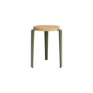 TIPTOE, Lou Stappelbarer Hocker / H 45 cm - Stahl & Eiche - TIPTOE grün/holz natur en metall/holz, Stappelbarer Hocker Lou holz grün / H 45 cm - Eiche - TIPTOE grün en holz