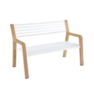 Fermob, Bank mit Rückenlehne Somerset metall holz weiß / L 122 cm - Fermob weiß en metall, Bank mit Rückenlehne Somerset metall holz weiß / L 122 cm - Fermob weiß en holz