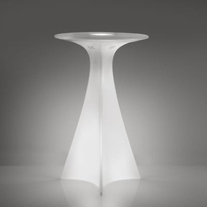 SLIDE, Jet beleuchteter Stehtisch / Ø 62 x H 100 cm - Slide weiß en plastikmaterial, beleuchteter Stehtisch Jet plastikmaterial weiß / Ø 62 x H 100 cm - Slide weiß en plastikmaterial