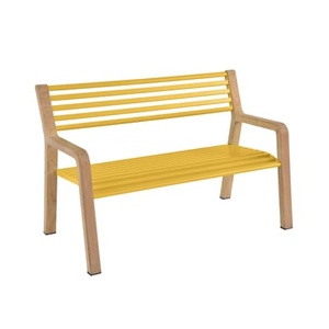 Fermob, Bank mit Rückenlehne Somerset metall holz gelb / L 122 cm - Fermob gelb en metall, Bank mit Rückenlehne Somerset metall holz gelb / L 122 cm - Fermob gelb en holz