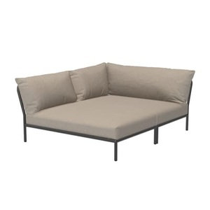 Houe, Level 2 Cozy Sofa / Weiche Rückenlehne & tiefe Sitzfläche - Eckmodul links - L 173,5 x T 139 cm - Houe beige en textil, Modulares Gartensofa Level 2 Cozy textil beige / Weiche Rückenlehne & tiefe Sitzfläche - Eckmodul links - L 173,5 x T 139 cm - Houe beige en textil