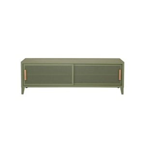 Tolix, B2 Bas Perforé TV Möbel / 120 x H 51 cm - Griffe aus Eiche - Tolix grün en metall, TV Möbel B2 Bas Perforé metall grün / 120 x H 51 cm - Griffe aus Eiche - Tolix grün en metall
