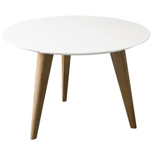 Sentou Edition, Couchtisch Lalinde Ronde weiß holz natur rund - groß, Ø 55 cm / Tischbeine aus Holz - Sentou Edition weiß en holz, Couchtisch Lalinde Ronde weiß holz natur rund - groß, Ø 55 cm / Tischbeine aus Holz - Sentou Edition holz natur en holz