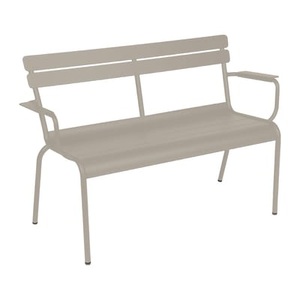 Fermob, Bank mit Rückenlehne Luxembourg metall beige / 2-Sitzer - L 131 cm - Fermob beige en metall, Bank mit Rückenlehne Luxembourg metall beige / 2-Sitzer - L 131 cm - Fermob beige en metall