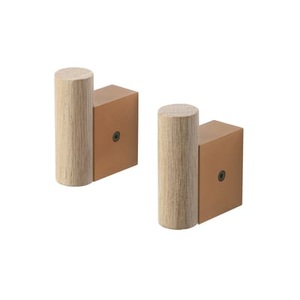 Muuto, Attach Wandhaken / 2er-Set - Muuto orange en metall, Wandhaken Attach metall holz orange braun / 2er-Set - Muuto braun en holz