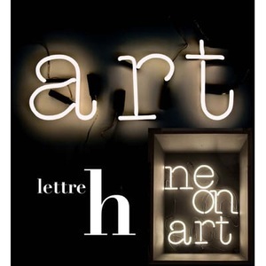 Seletti, Neon Art Wandleuchte mit Stromkabel Buchstabe H - Seletti weiß en glas, Wandleuchte mit Stromkabel Neon Art glas weiß Buchstabe H - Seletti weiß en glas