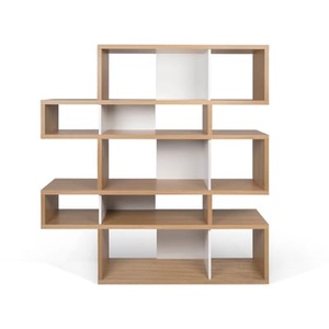 temahome, Temahome - Regal LONDON-506 - Holz - eiche/weiss - 156/34/160 cm, Temahome - Regal LONDON-506 - eiche/weiss - Holz - 156/34/160 cm