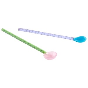 Hay, Twist Löffel / Glas - 2er-Set / L 17,5 cm - Hay bunt en glas, Löffel Twist glas bunt / Glas - 2er-Set / L 17,5 cm - Hay bunt en glas