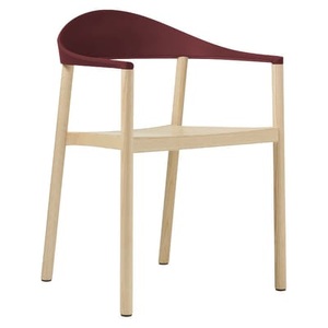 PLANK, Monza Stapelbarer Sessel Gestell Naturholz - Plank violett/holz natur en plastikmaterial/holz, Stapelbarer Sessel Monza plastikmaterial violett holz natur Gestell Naturholz - Plank holz natur en holz