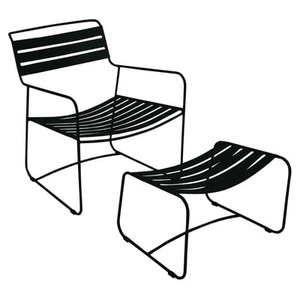 Fermob, Surprising Lounger Set Sessel & Fußstütze Ensemble Sessel + Fußablage - Fermob schwarz en metall, Set Sessel & Fußstütze Surprising Lounger metall schwarz Ensemble Sessel + Fußablage - Fermob schwarz en metall