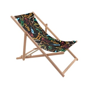 Seletti, Toiletpaper Liegestuhl / Snakes - Seletti bunt en textil/holz, Klappbare, schrägstellbare Loungeliege Toiletpaper holz bunt / Snakes - Seletti bunt en holz